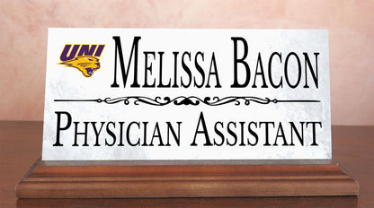 University of Northern Iowa Nameplate for Desk or Shelf for UNI Alumni, or Graduation Gift - Broad Bay Personalized Gifts Shipped Fast