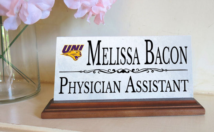 University of Northern Iowa Nameplate for Desk or Shelf for UNI Alumni, or Graduation Gift - Broad Bay Personalized Gifts Shipped Fast