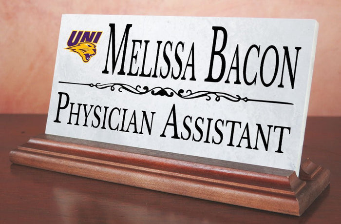 University of Northern Iowa Nameplate for Desk or Shelf for UNI Alumni, or Graduation Gift - Broad Bay Personalized Gifts Shipped Fast
