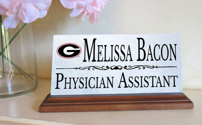 University of Georgia Nameplate for Desk or Shelf for UGA Alumni, or Graduation Gift - Broad Bay Personalized Gifts Shipped Fast
