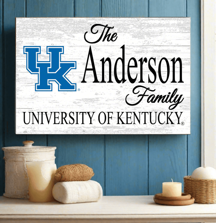 University of Kentucky Family Name Sign for UK Wildcats Alumni, Fans or Graduation - Broad Bay Personalized Gifts Shipped Fast