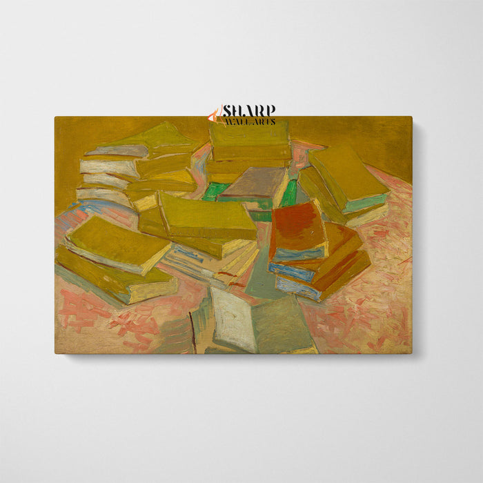 Vincent van Gogh Piles Of French Novels Canvas Wall Art