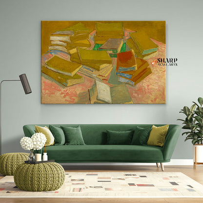 Vincent van Gogh Piles Of French Novels Canvas Wall Art