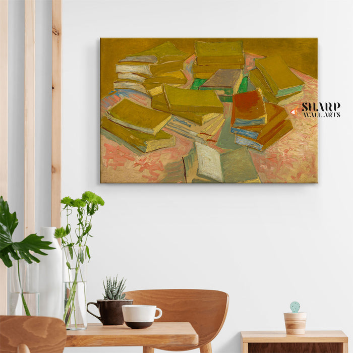 Vincent van Gogh Piles Of French Novels Canvas Wall Art