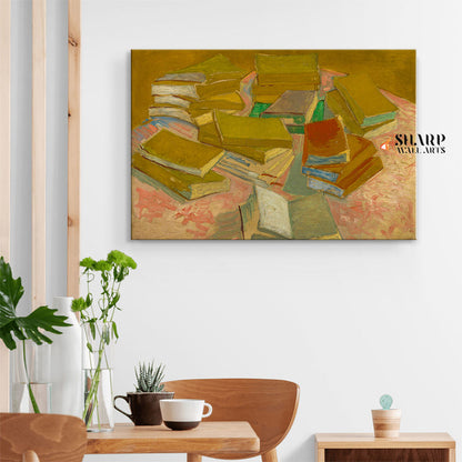 Vincent van Gogh Piles Of French Novels Canvas Wall Art