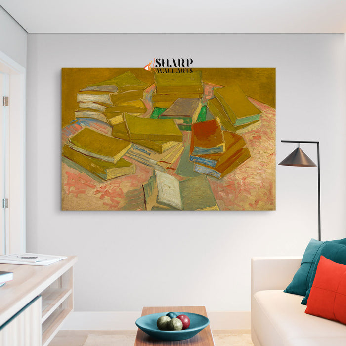 Vincent van Gogh Piles Of French Novels Canvas Wall Art