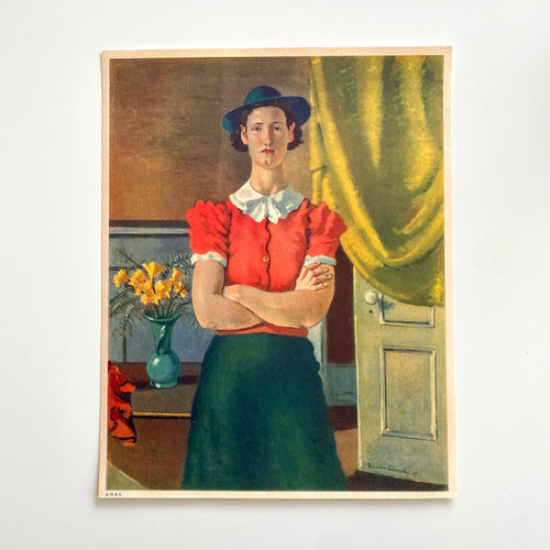 Vintage 1939 Nicolai Cikovsky "Charlotte from Virginia" Portrait Lithograph Art Print