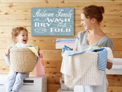 CUSTOM Wash Dry Fold Laundry Room Sign Personalized Decoration - Broad Bay Personalized Gifts Shipped Fast