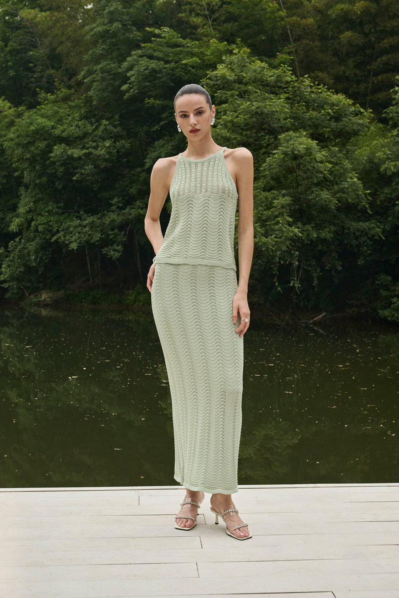Wave knit two-piece set