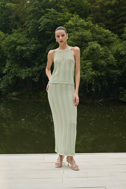 Wave knit two-piece set