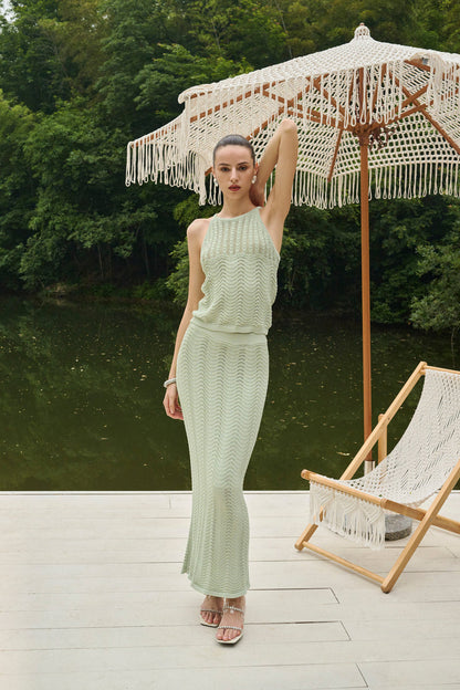 Wave knit two-piece set