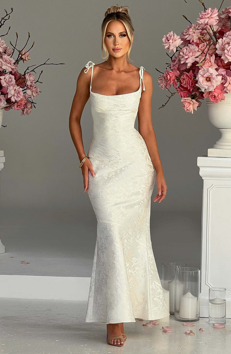 Whitney Maxi Dress - Ivory Dress XS Babyboo Fashion Premium Exclusive Design