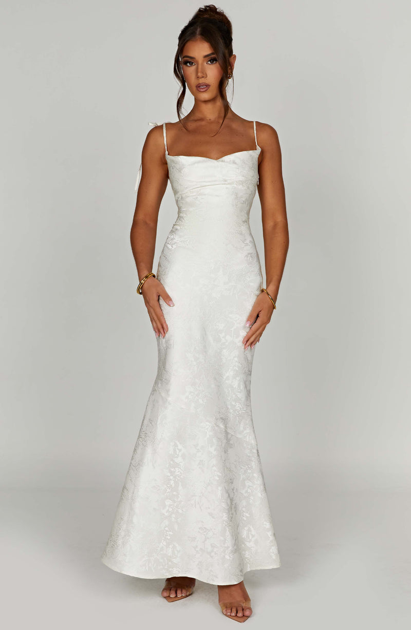 Whitney Maxi Dress - Ivory Dress Babyboo Fashion Premium Exclusive Design