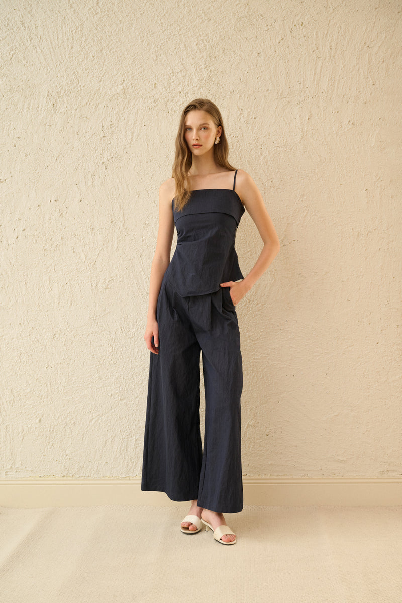 Wide leg denim pants
