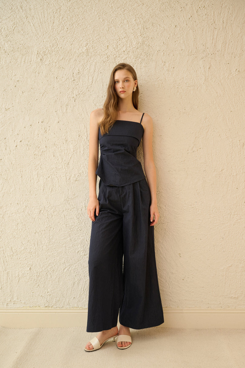 Wide leg denim pants