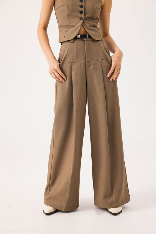 Wide leg suit pants