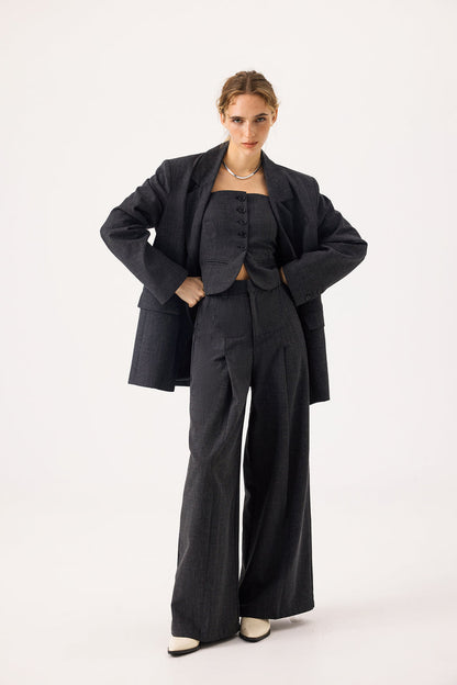 Wide leg suit pants