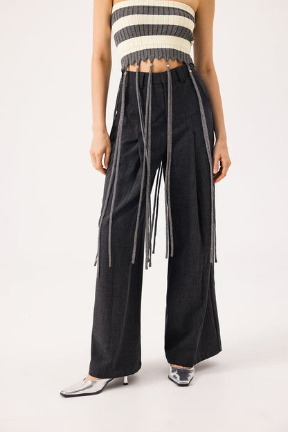 Wide leg suit pants