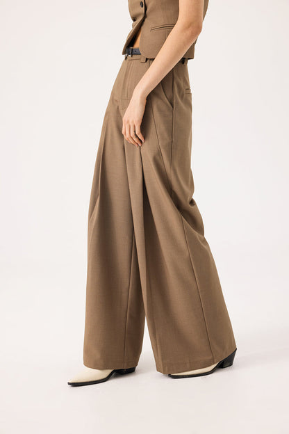 Wide leg suit pants