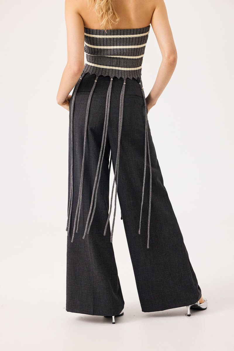 Wide leg suit pants