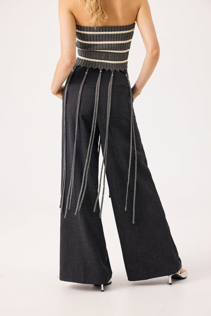 Wide leg suit pants