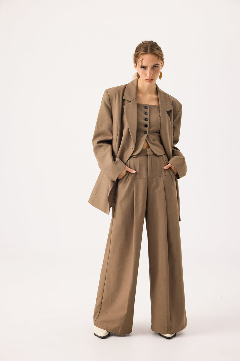 Wide leg suit pants