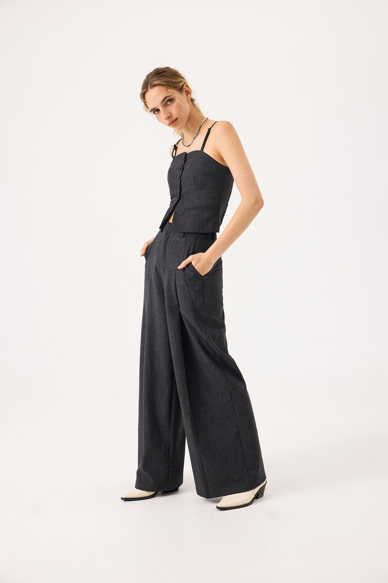 Wide leg suit pants