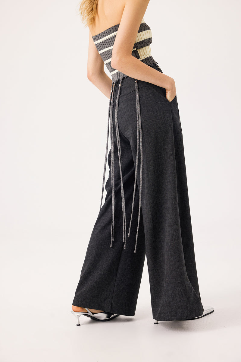 Wide leg suit pants