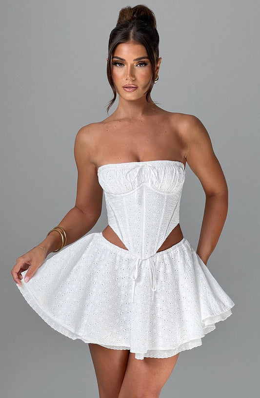 Winnie Mini Skirt - Ivory Skirt XS Babyboo Fashion Premium Exclusive Design