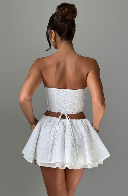Winnie Mini Skirt - Ivory Skirt Babyboo Fashion Premium Exclusive Design