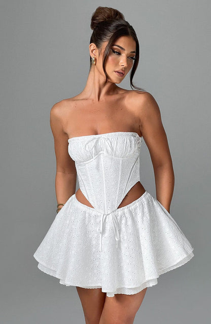 Winnie Mini Skirt - Ivory Skirt Babyboo Fashion Premium Exclusive Design