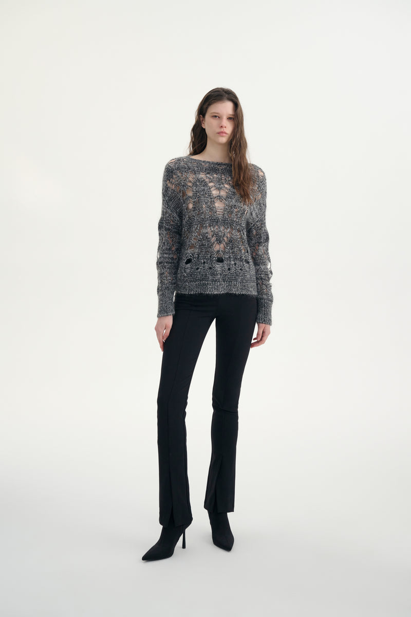 Wool blend loose knit sweater