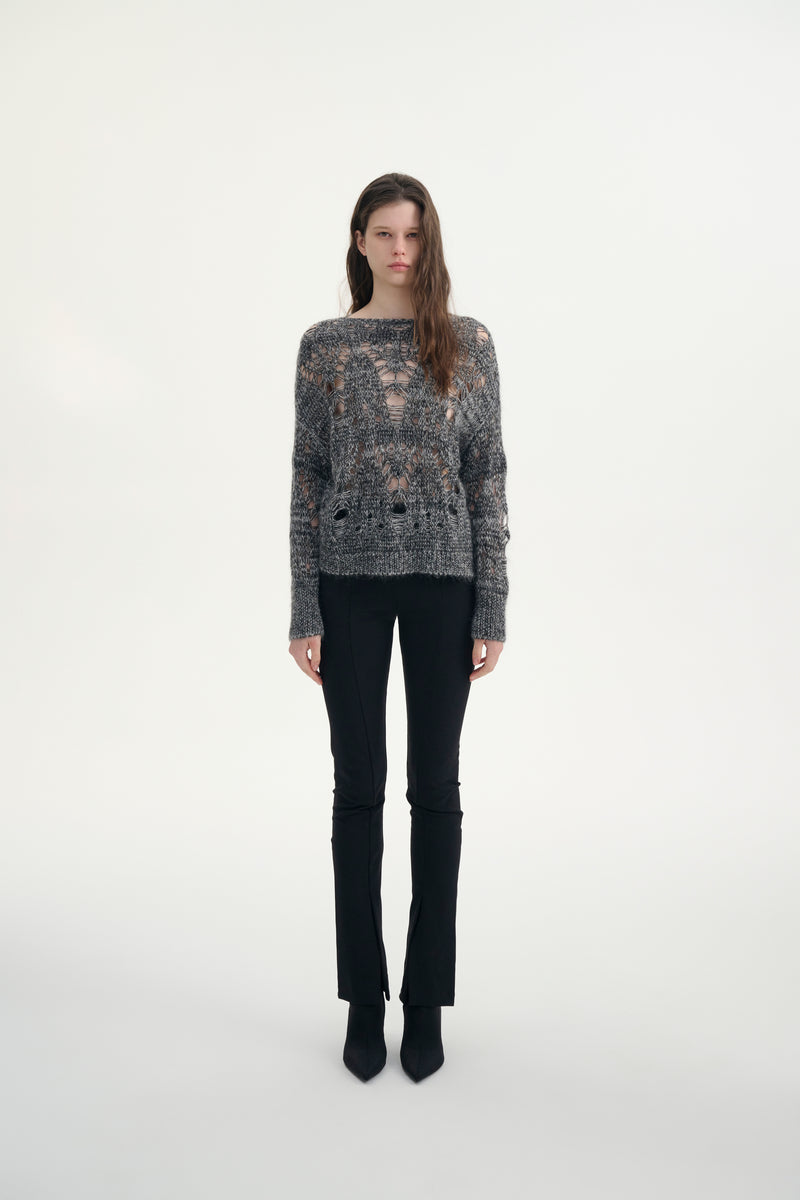 Wool blend loose knit sweater