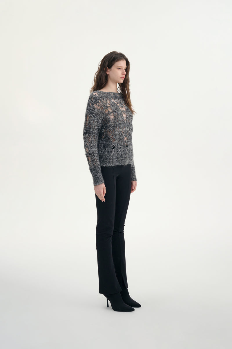 Wool blend loose knit sweater