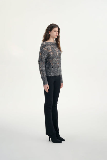 Wool blend loose knit sweater