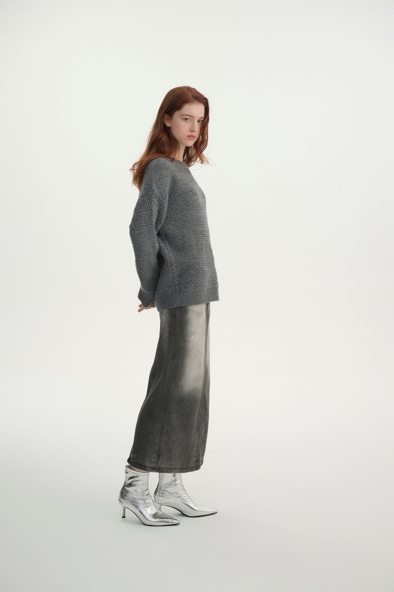 Wool crew neck sweater