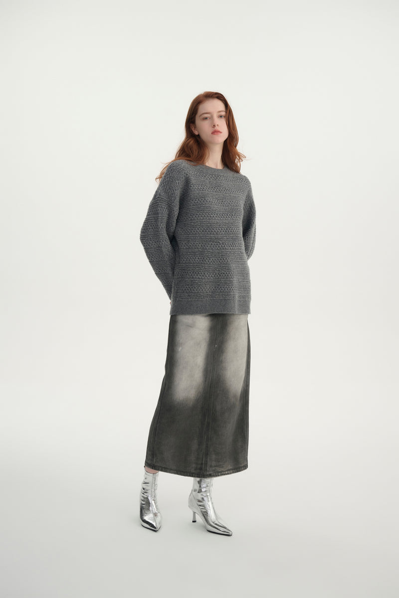 Wool crew neck sweater