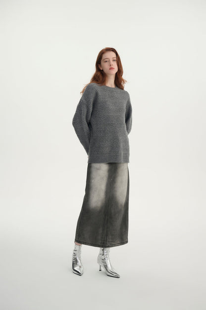 Wool crew neck sweater