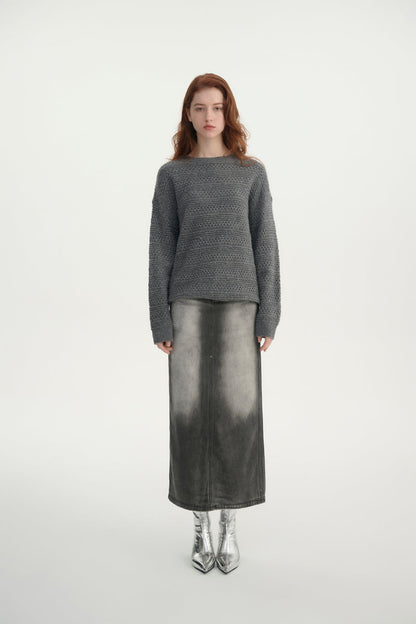 Wool crew neck sweater