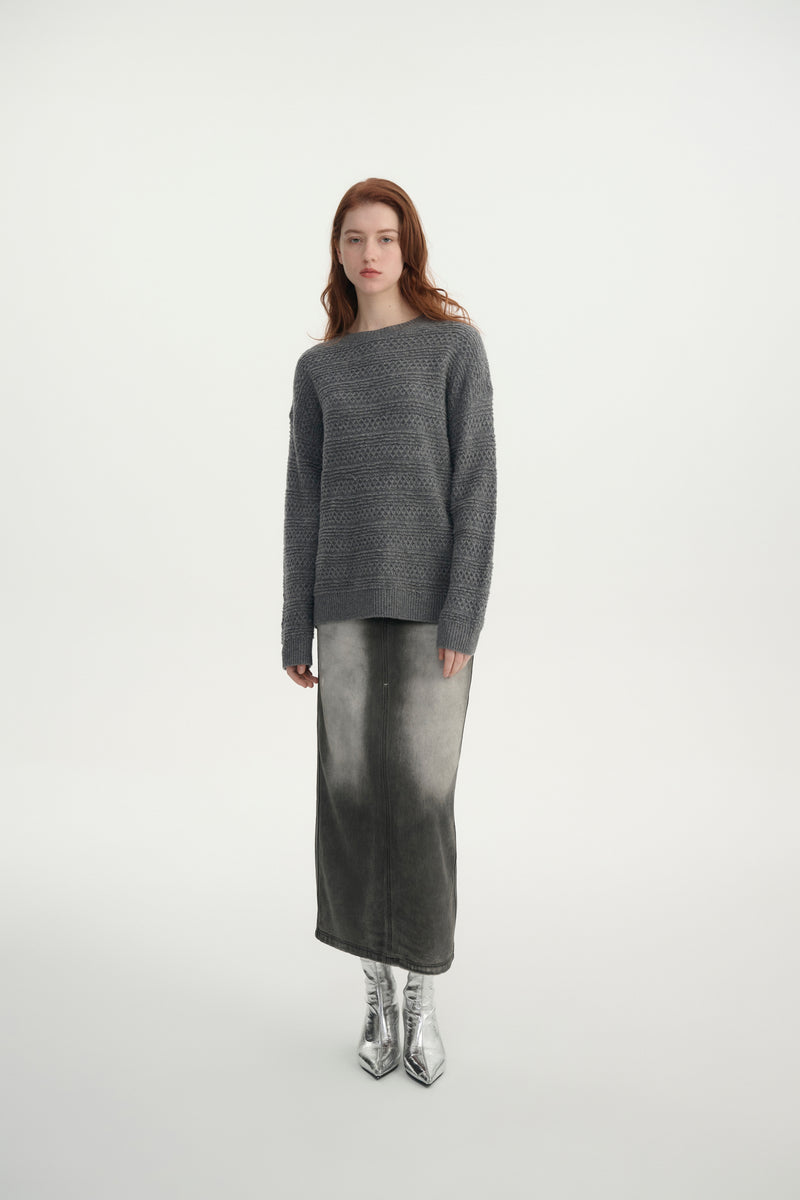 Wool crew neck sweater