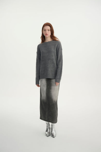 Wool crew neck sweater