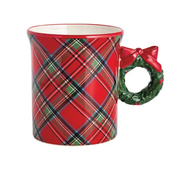 Wreath Figural Handle Mug