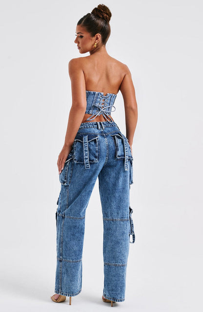 Yasie Corset - Dark Wash Tops Babyboo Fashion Premium Exclusive Design