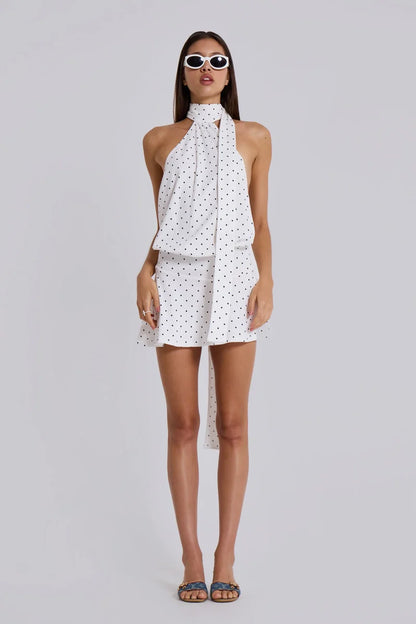 Zoe Polka Halter Mini Dress